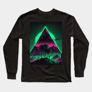 Synthwave Aesthetic Eye Of The Illuminati Long Sleeve T-Shirt